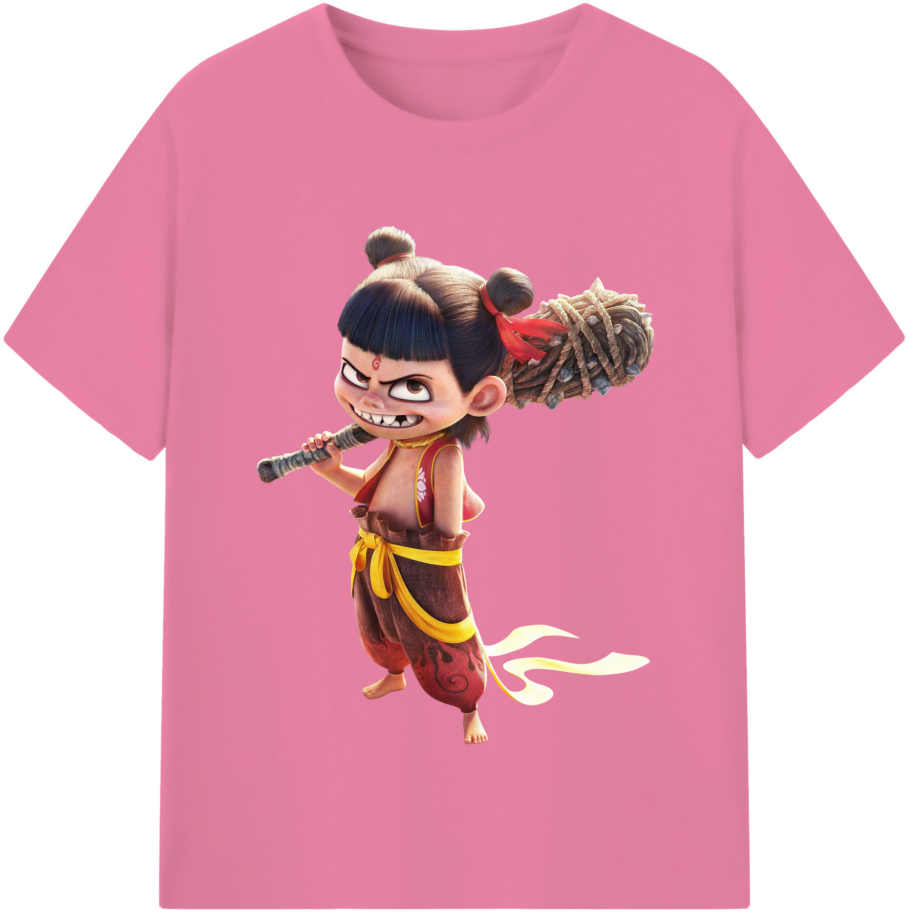（画像用） Ne Zha 2 ナタ 魔童の大暴れ 綿100％半袖Tシャツ（フロントプリント）